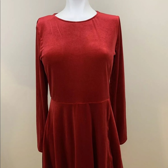 New Copper Key Girls Velvet Dress Red Medium - Picture 1 of 7